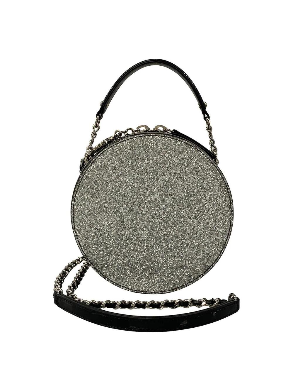 Chanel Silver Black Patent Leather #295502C21B